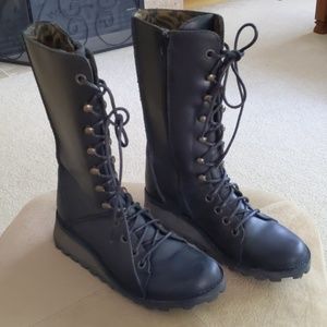 FLY London Womens Black Leather Boots SZ 40